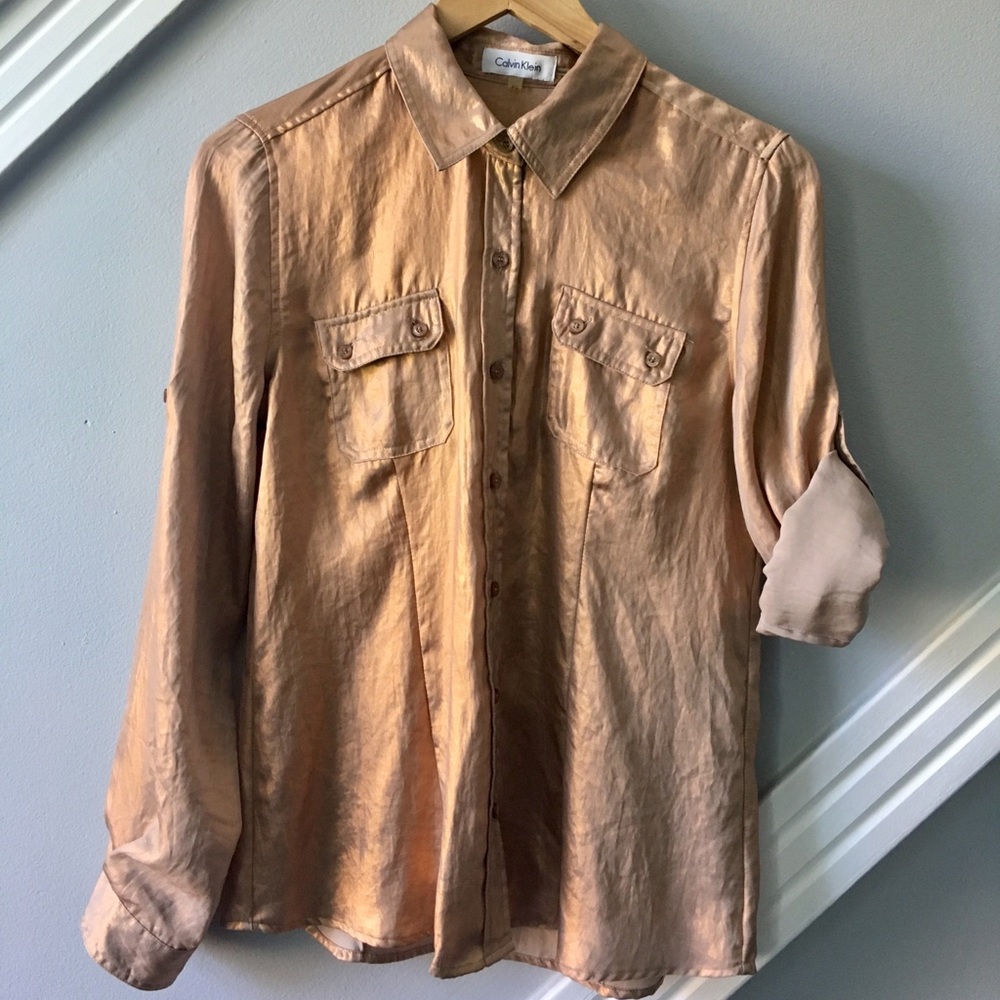 Gold metallic blouse